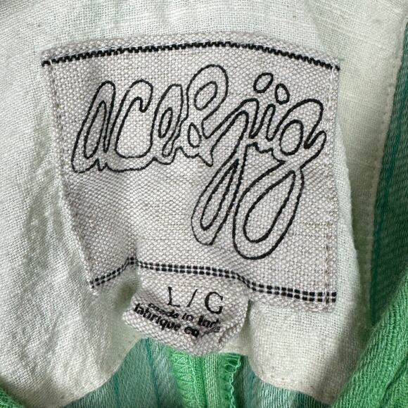 Ace & Jig Striped Cotton Sleeveless Center Slit Maxi Dress in Green Size Large - Picture 5 of 7